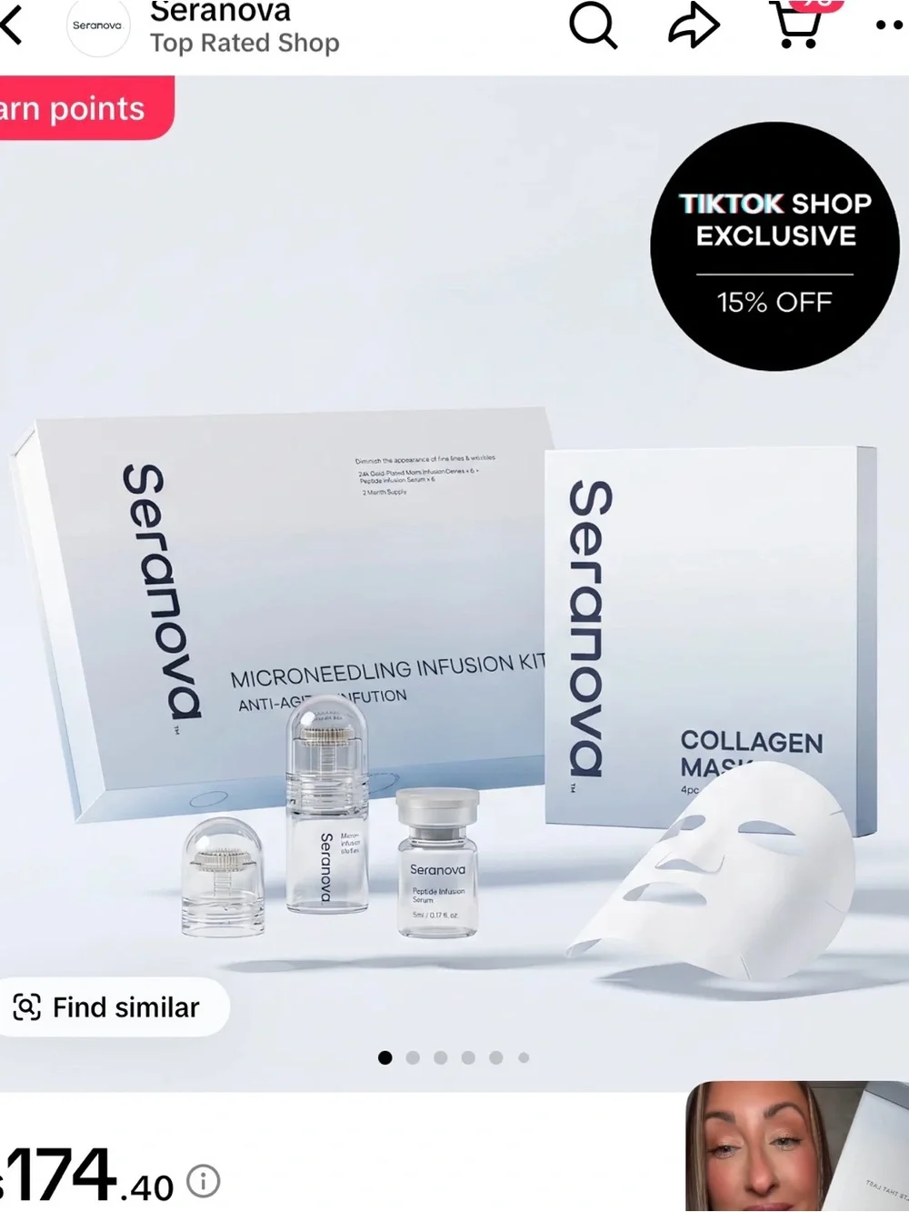 Microneedling Infusion Kit & Collagen Mask — White